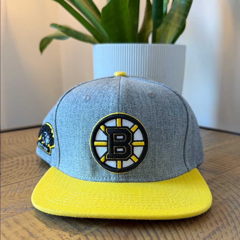 Boston Bruins Pro Standard Grey and Yellow Snapback Hat